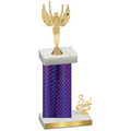 Accented Single Purple Carbon Fiber Third Place Victory Trophy
