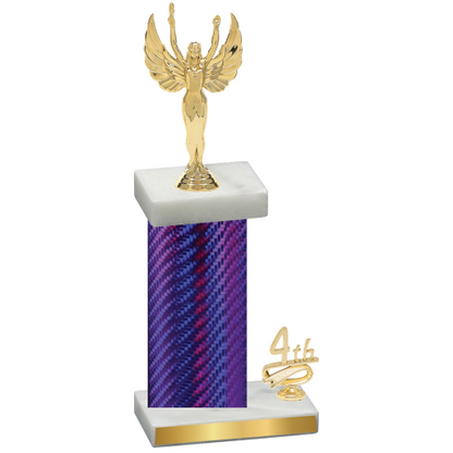 Accented Single Purple Carbon Fiber Fourth Place Victory Trophy