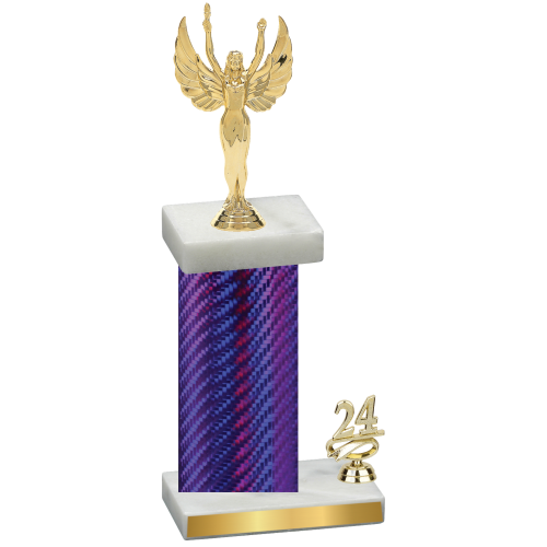 Accented Single Purple Carbon Fiber Year Victory Trophy