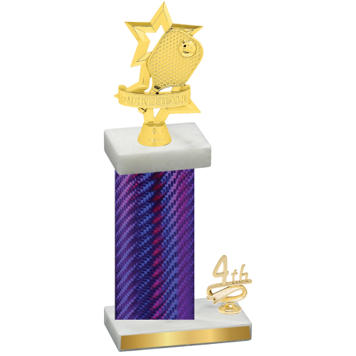 Accented Single Purple Carbon Fiber Fourth Place Pickleball Trophy