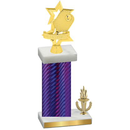 Accented Single Purple Carbon Fiber Victory Pickleball Trophy