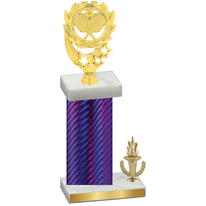 Accented Single Purple Carbon Fiber Victory Pickleball Trophy