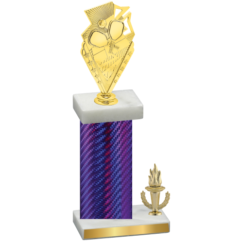 Accented Single Purple Carbon Fiber Victory Pickleball Trophy