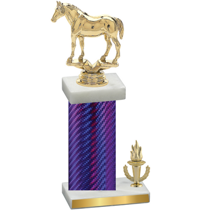 Accented Single Purple Carbon Fiber Victory Horses Trophy