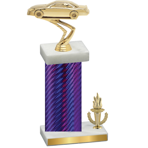 Accented Single Purple Carbon Fiber Victory Cars Trophy