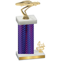 Accented Single Purple Carbon Fiber Fourth Place Cars Trophy