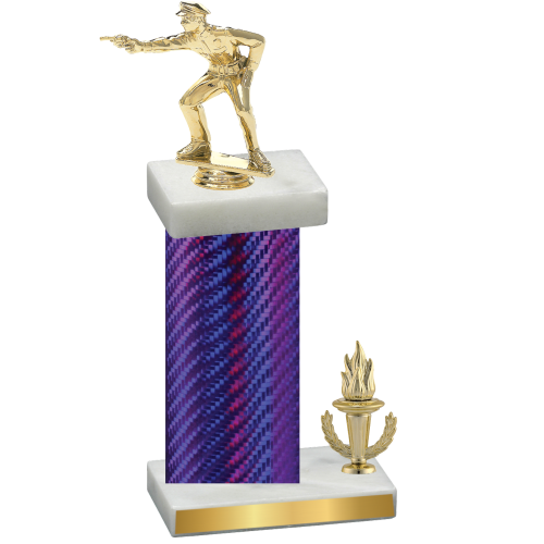 Accented Single Purple Carbon Fiber Victory Shooter Trophy