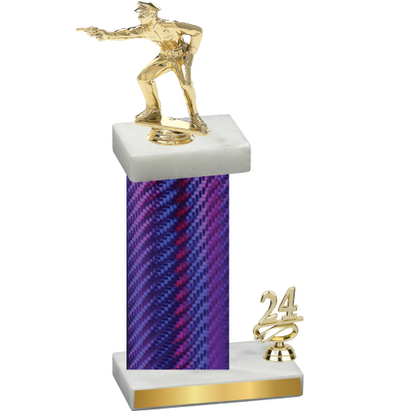 Accented Single Purple Carbon Fiber Year Shooter Trophy