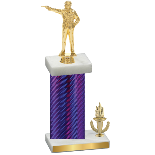 Accented Single Purple Carbon Fiber Victory Shooter Trophy