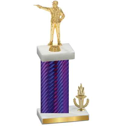 Accented Single Purple Carbon Fiber Victory Shooter Trophy