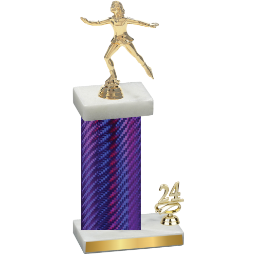 Accented Single Purple Carbon Fiber Year Skater Trophy