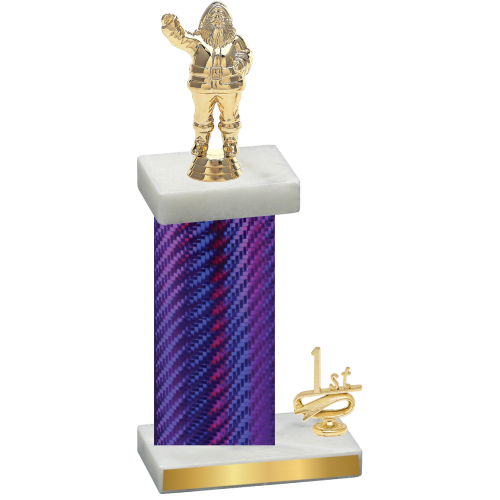 Accented Single Purple Carbon Fiber First Place Holiday Trophy