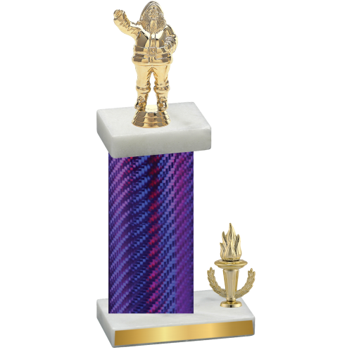 Accented Single Purple Carbon Fiber Victory Holiday Trophy