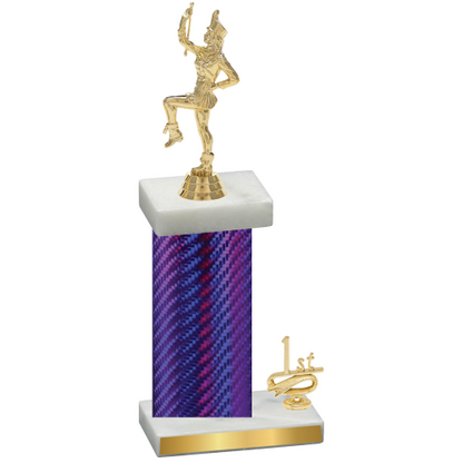 Accented Single Purple Carbon Fiber First Place Majorette Trophy