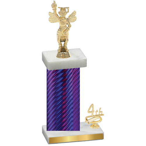 Accented Single Purple Carbon Fiber Fourth Place Academics Trophy