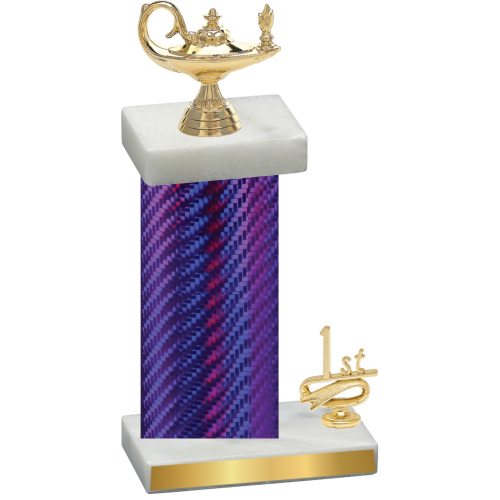 Accented Single Purple Carbon Fiber First Place Academics Trophy