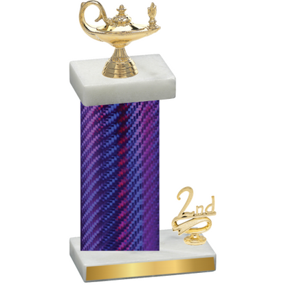 Accented Single Purple Carbon Fiber Second Place Academics Trophy