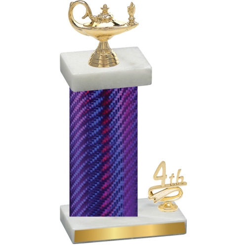 Accented Single Purple Carbon Fiber Fourth Place Academics Trophy