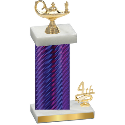 Accented Single Purple Carbon Fiber Fourth Place Academics Trophy