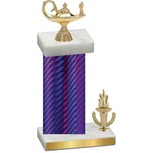 Accented Single Purple Carbon Fiber Victory Academics Trophy