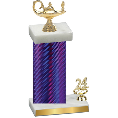 Accented Single Purple Carbon Fiber Year Academics Trophy