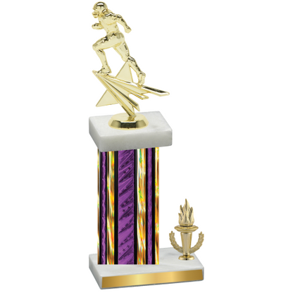 Accented Single Purple Glacier Victory Football Trophy