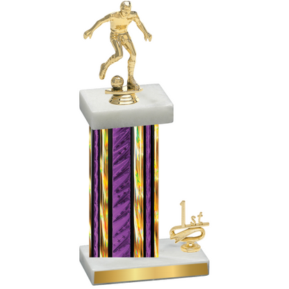 Accented Single Purple Glacier First Place Soccer Trophy