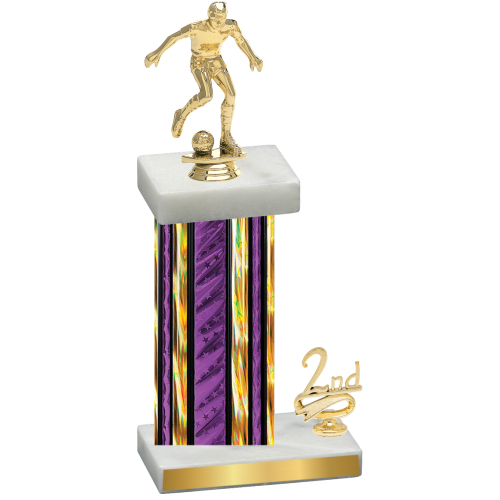 Accented Single Purple Glacier Second Place Soccer Trophy