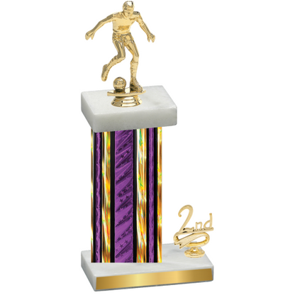 Accented Single Purple Glacier Second Place Soccer Trophy