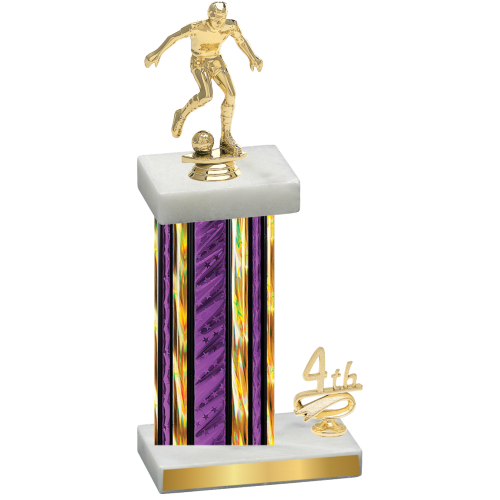 Accented Single Purple Glacier Fourth Place Soccer Trophy