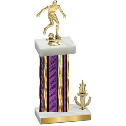 Accented Single Purple Glacier Victory Soccer Trophy