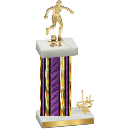 Accented Single Purple Glacier First Place Soccer Trophy