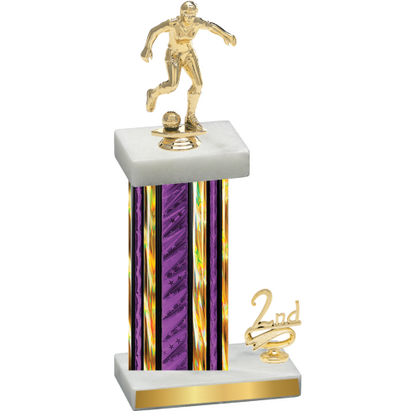 Accented Single Purple Glacier Second Place Soccer Trophy