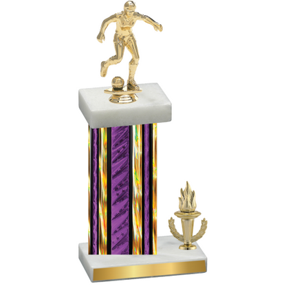 Accented Single Purple Glacier Victory Soccer Trophy