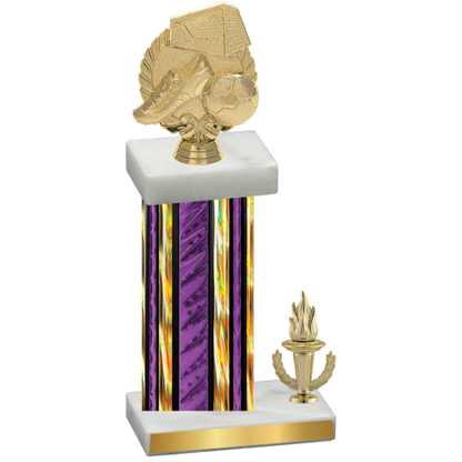 Accented Single Purple Glacier Victory Soccer Trophy