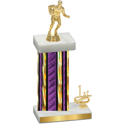 Accented Single Purple Glacier First Place Rugby Trophy