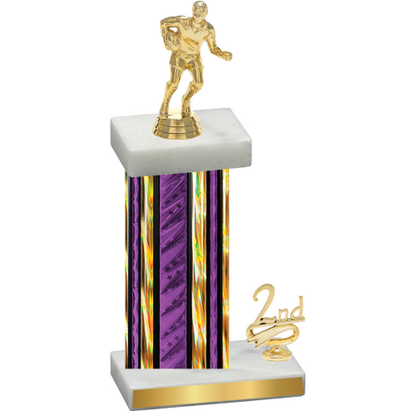 Accented Single Purple Glacier Second Place Rugby Trophy