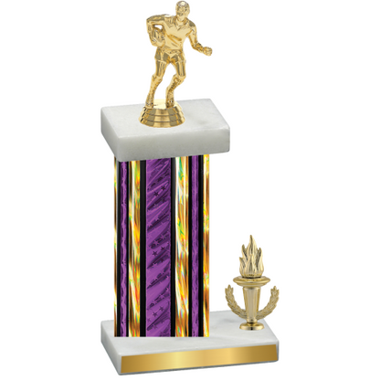 Accented Single Purple Glacier Victory Rugby Trophy