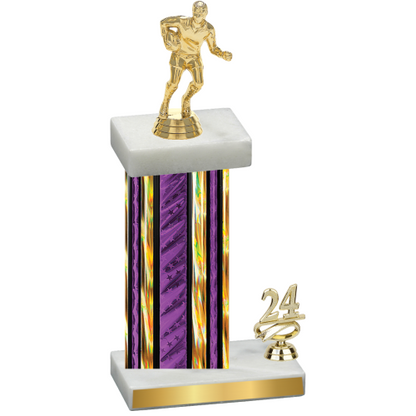 Accented Single Purple Glacier Year Rugby Trophy