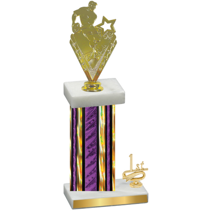 Accented Single Purple Glacier First Place Rugby Trophy