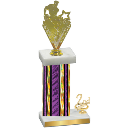 Accented Single Purple Glacier Second Place Rugby Trophy