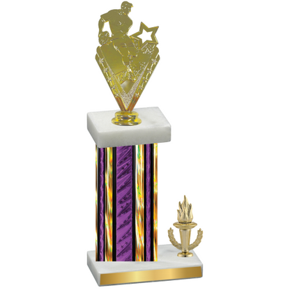 Accented Single Purple Glacier Victory Rugby Trophy