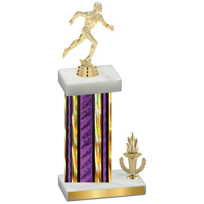 Accented Single Purple Glacier Victory Running Trophy