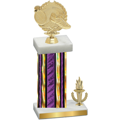 Accented Single Purple Glacier Victory Running Trophy