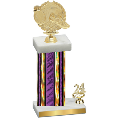 Accented Single Purple Glacier Year Running Trophy