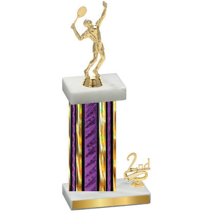 Accented Single Purple Glacier Second Place Tennis Trophy