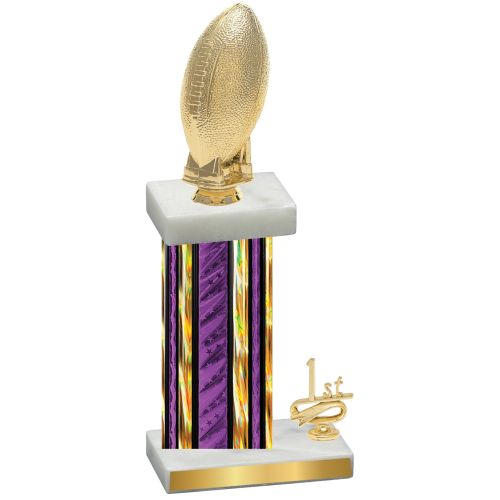 Accented Single Purple Glacier First Place Football Trophy