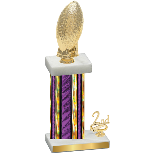 Accented Single Purple Glacier Second Place Football Trophy