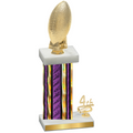 Accented Single Purple Glacier Fourth Place Football Trophy