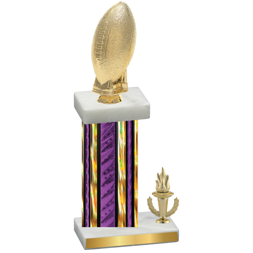 Accented Single Purple Glacier Victory Football Trophy